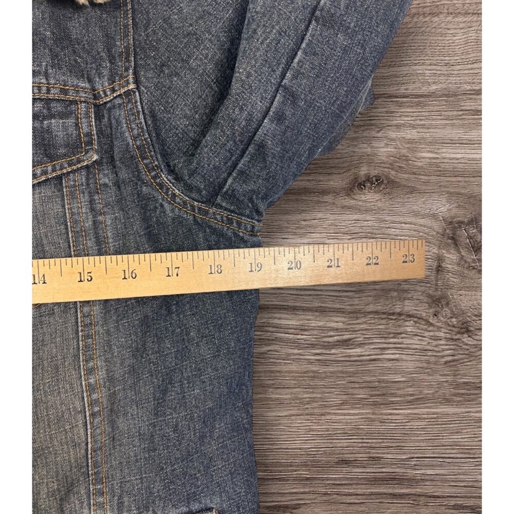 Vintage Denim Jacket Shearling Lined Boho Biker Chic M Giacca Penny Lane - Picture 6 of 7